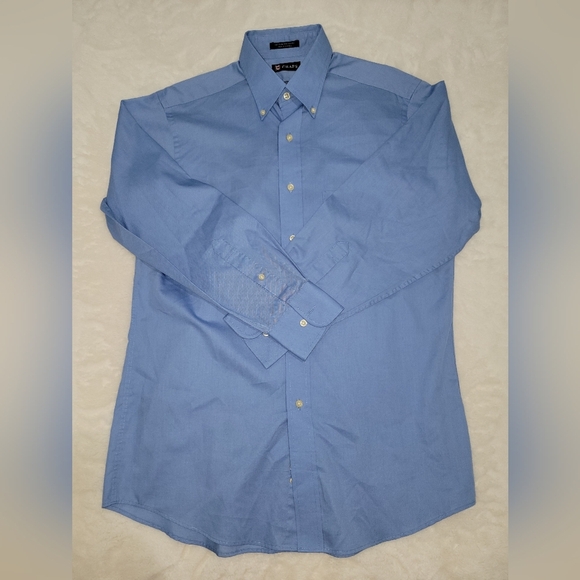 Chaps Blue Dress Shirt Classic Button-Down - Picture 1 of 7
